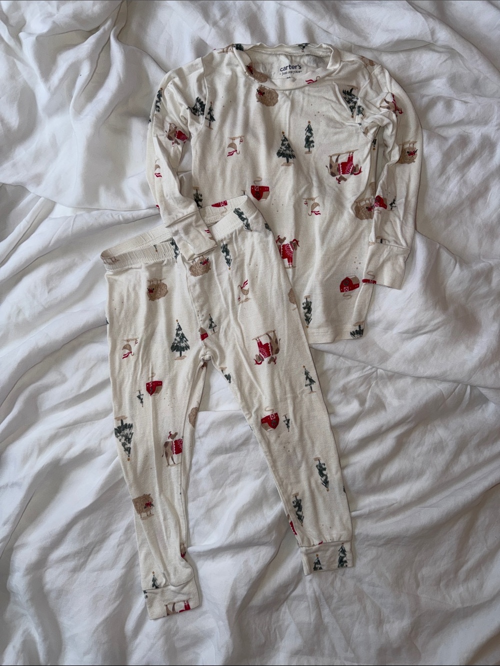 Carter's PurelySoft Cream Holiday Pajama Set